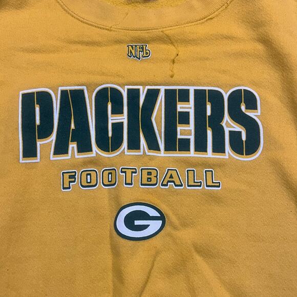 Vintage Green Bay Packers Men XL Pullover Yellow Sweatshirt Long Sleeve Throw - Picture 1 of 6